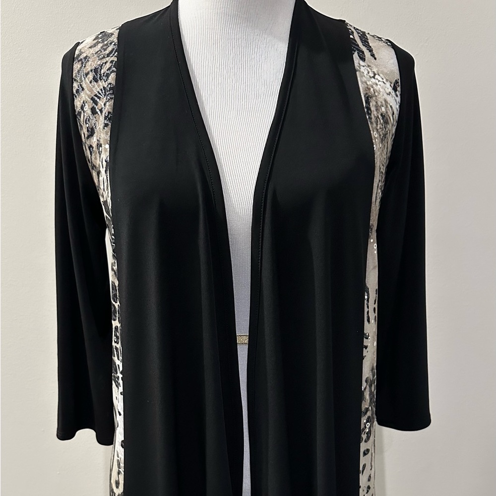 Chico’s Jacket, Draped Front, Sequined